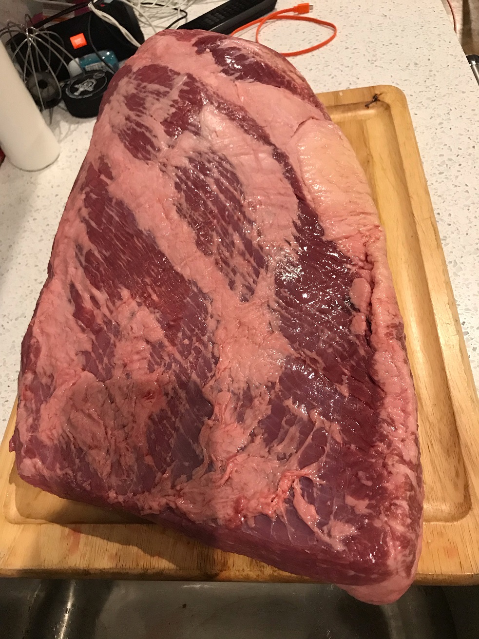 Beginning to learn how to trim a brisket.