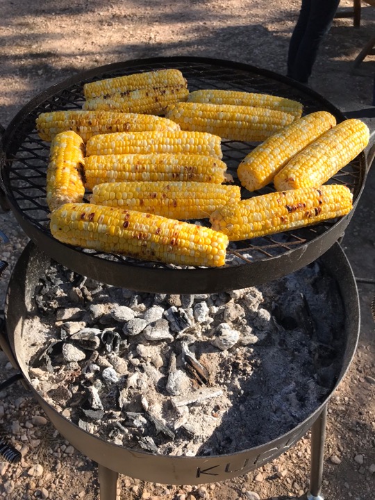 Corn on cob on the grill. 