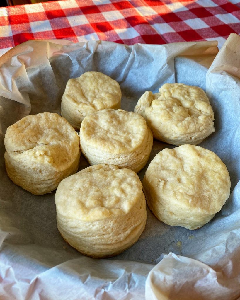These cast iron biscuits have a smoky flavor to them.