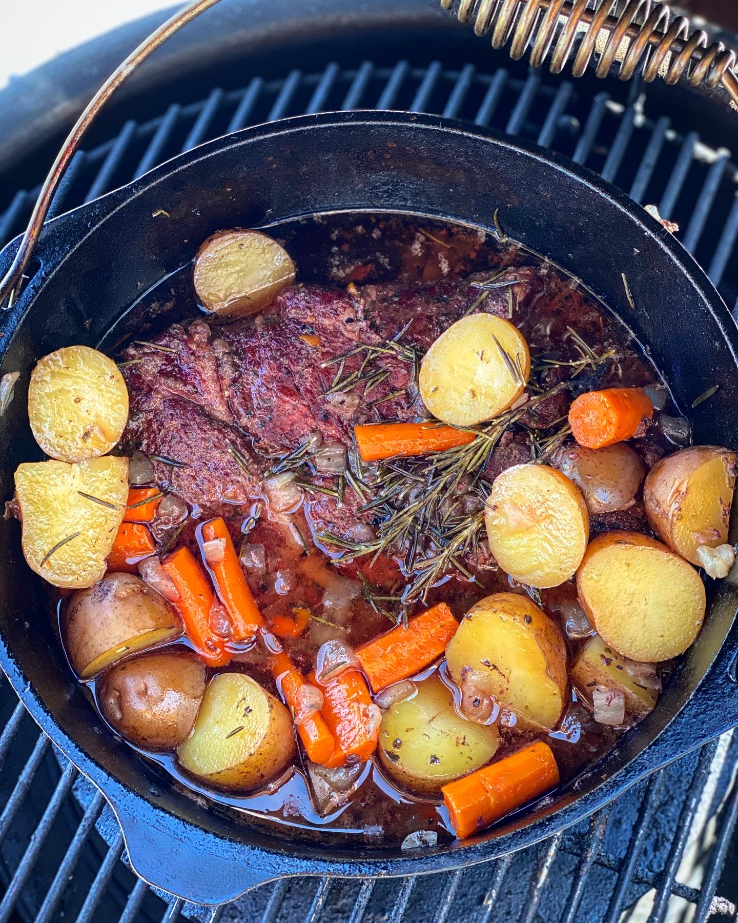 Smoked Pot Roast in Dutch Oven
