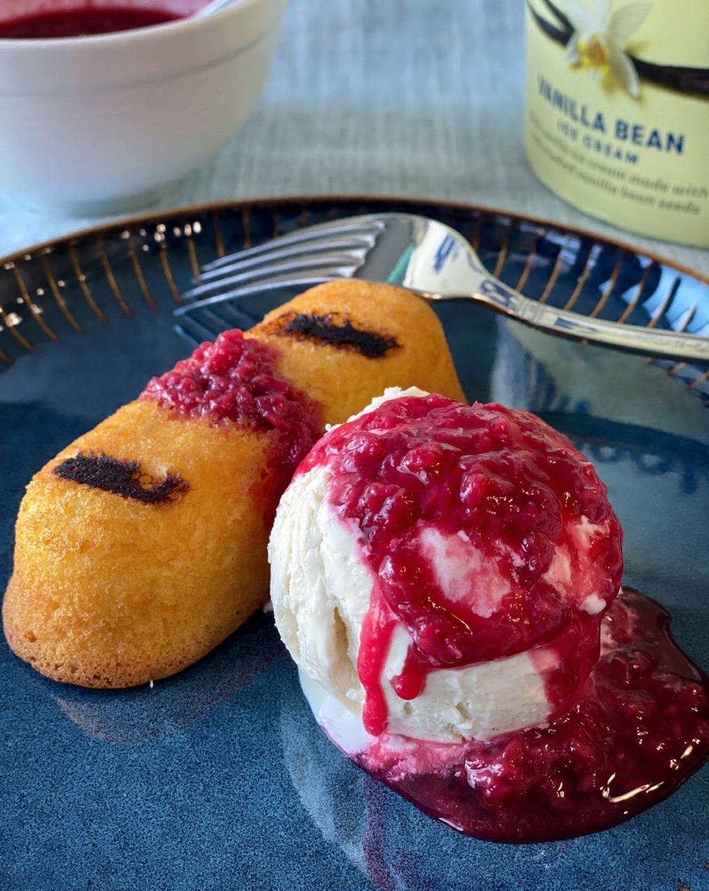 Grilled Twinkies with Raspberry Compote