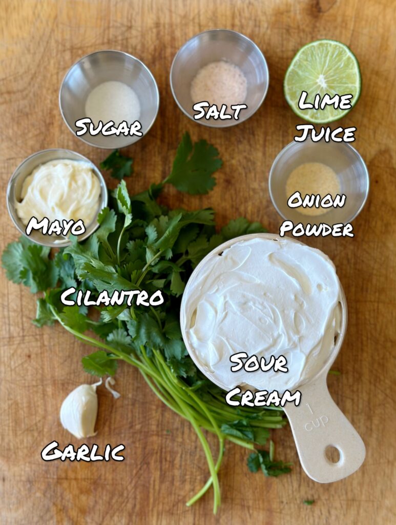 Ingredients shown and labeled. 